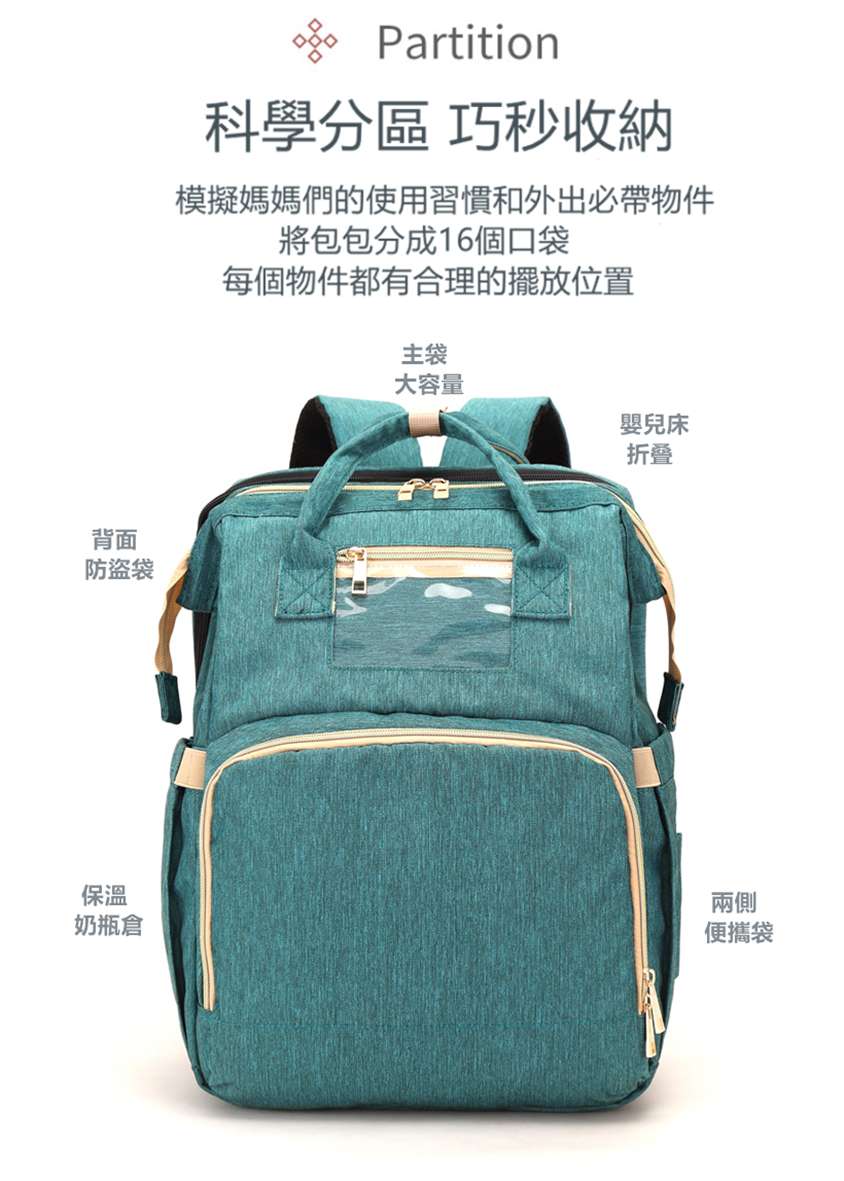 折叠多功能媽咪包嬰兒床