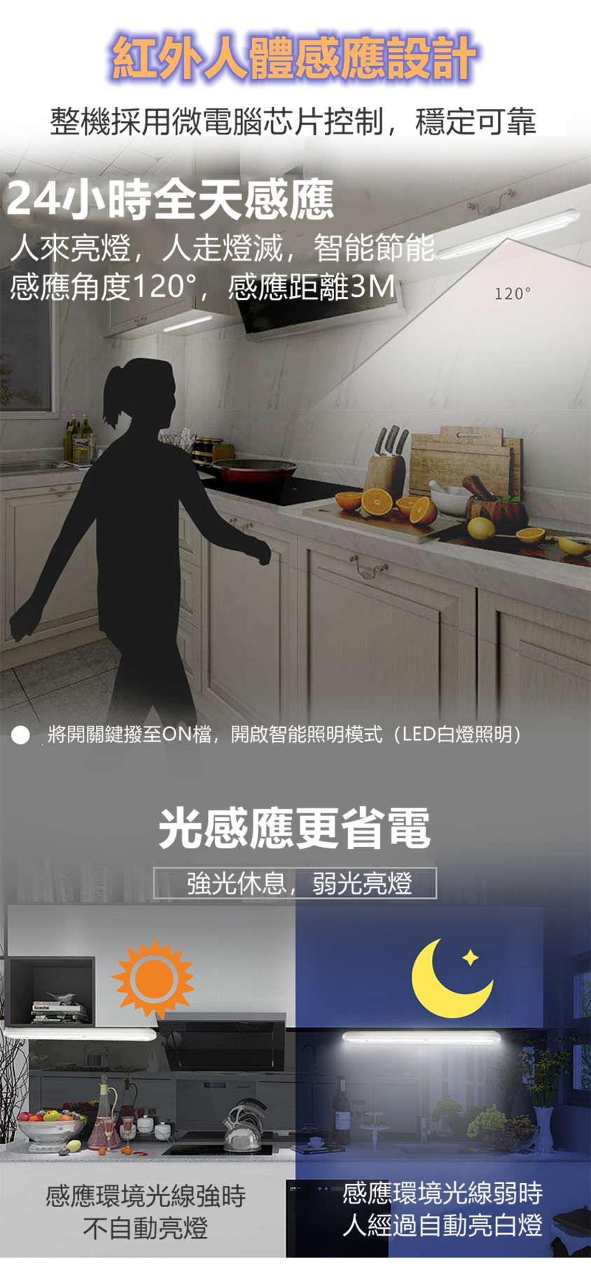 2in1磁吸智能人體感應消毒燈