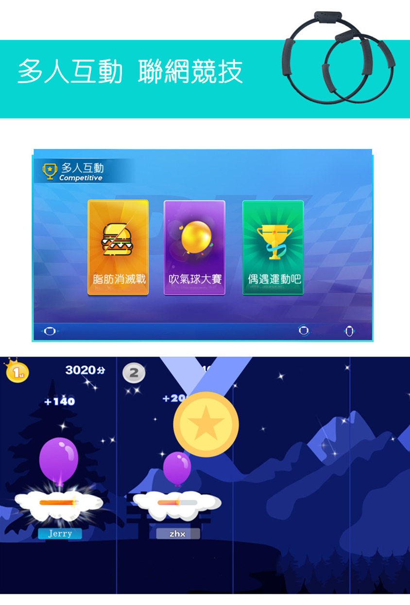 美國NEWEDO智能體感遊戲健身環