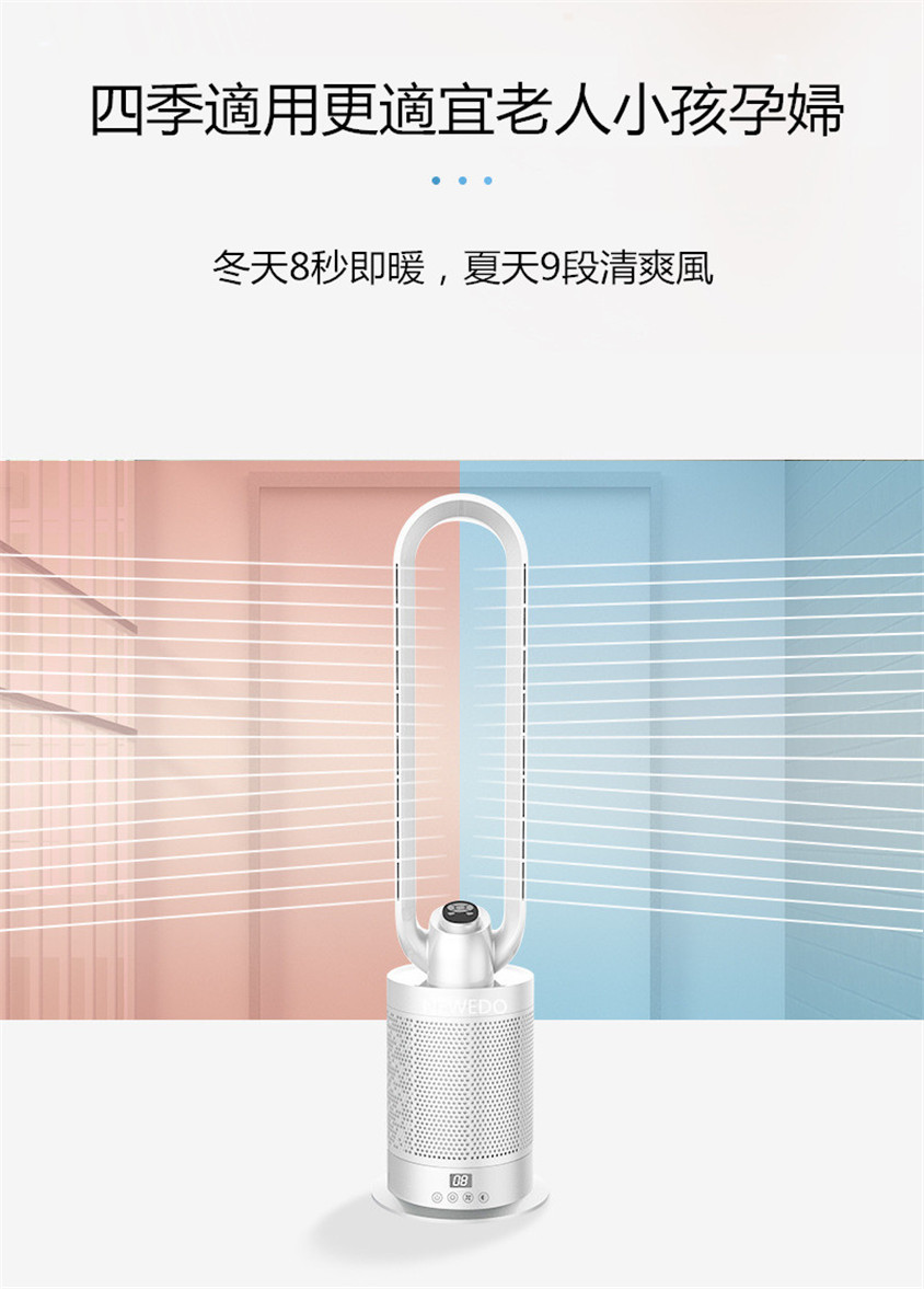 美國NEWEDO搖頭冷暖淨化無葉風扇