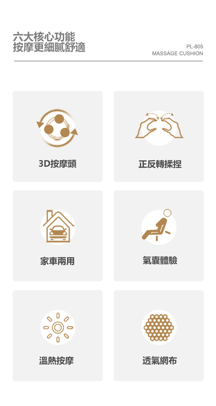全身氣囊指壓按摩座椅墊