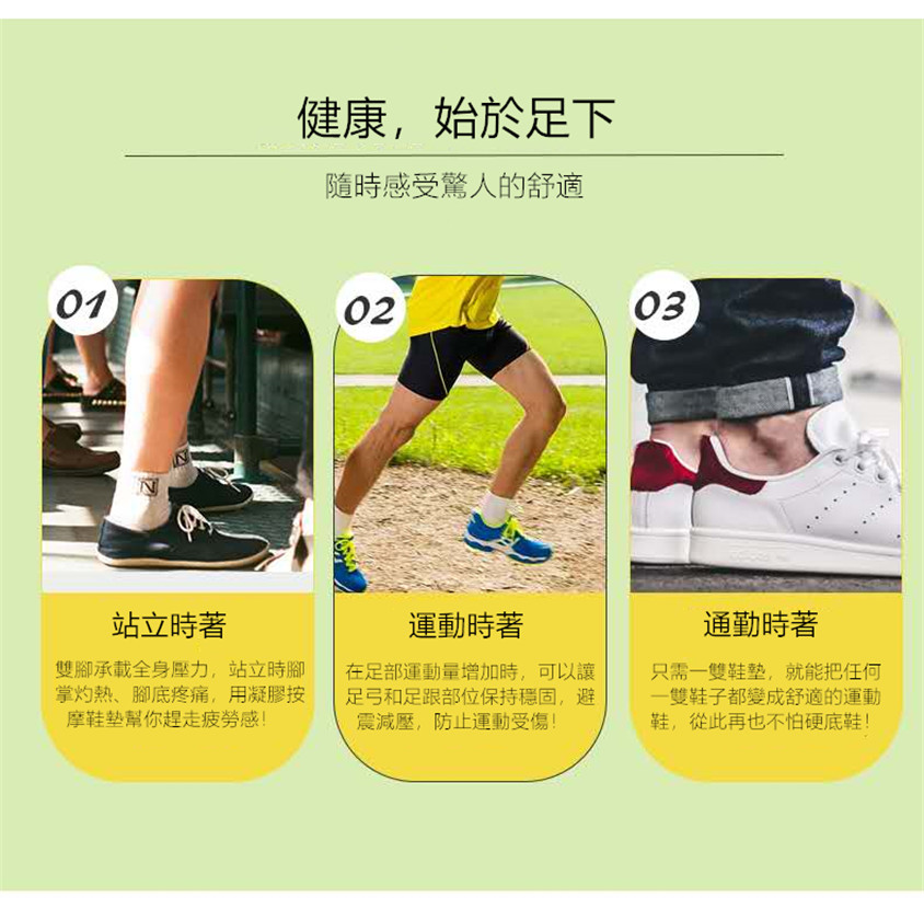 美國Profoot凝膠減震按摩鞋墊