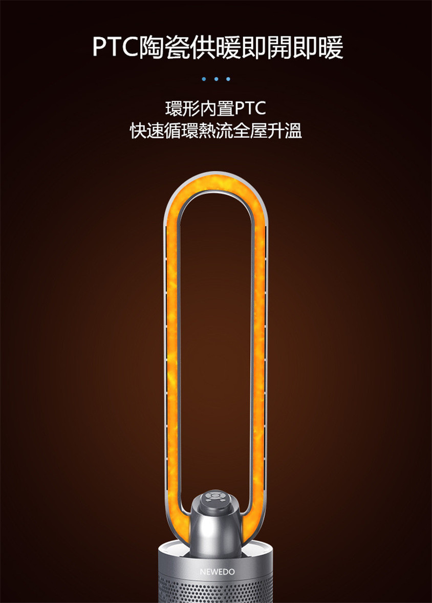 美國NEWEDO搖頭冷暖淨化無葉風扇