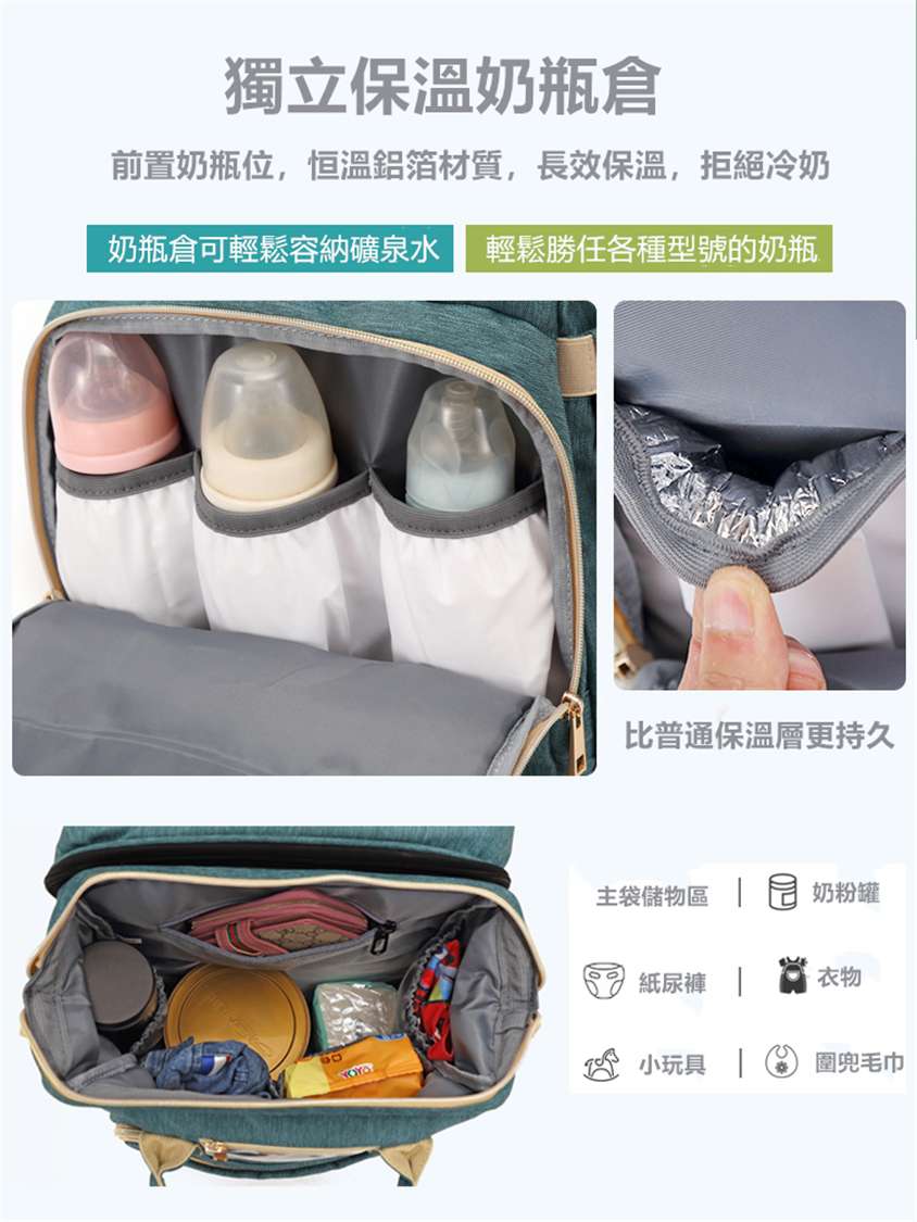 折叠多功能媽咪包嬰兒床