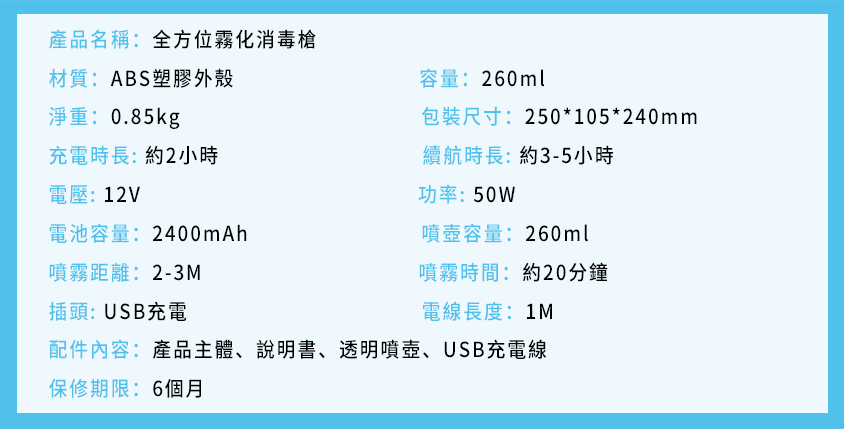 全方位霧化消毒槍 HOMECITY